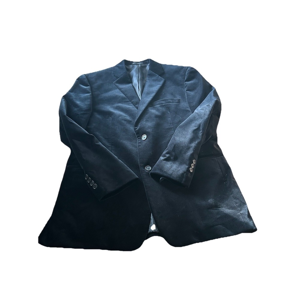 Alfani Black Velvet Blazer Jacket Mens 40R 39 Length Sport Coat Dinner Vintage